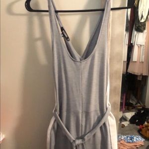 Gray and white jumpsuit